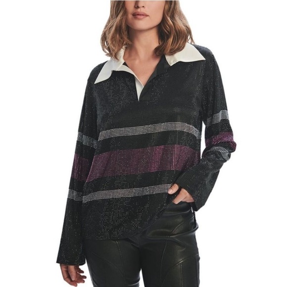 Retrofête retroféte Women's Black Joie Silk-blend Top - Picture 1 of 14